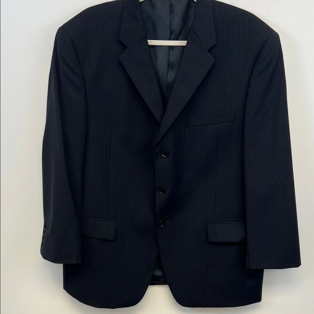 Axcess Men's Black Pinstripe 3 Button Suit Coat /Jacket Size Size 44S